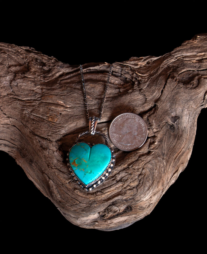 J124 Large Kingman Turquoise Heart - Image 3