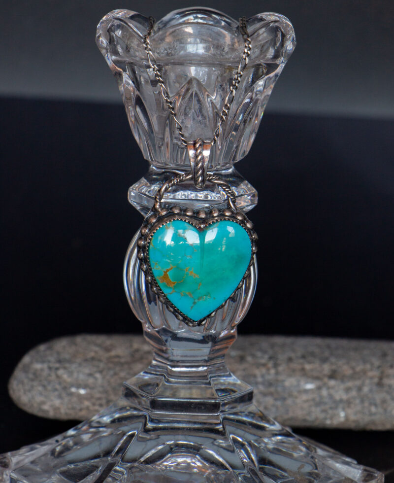 J124 Large Kingman Turquoise Heart - Image 5