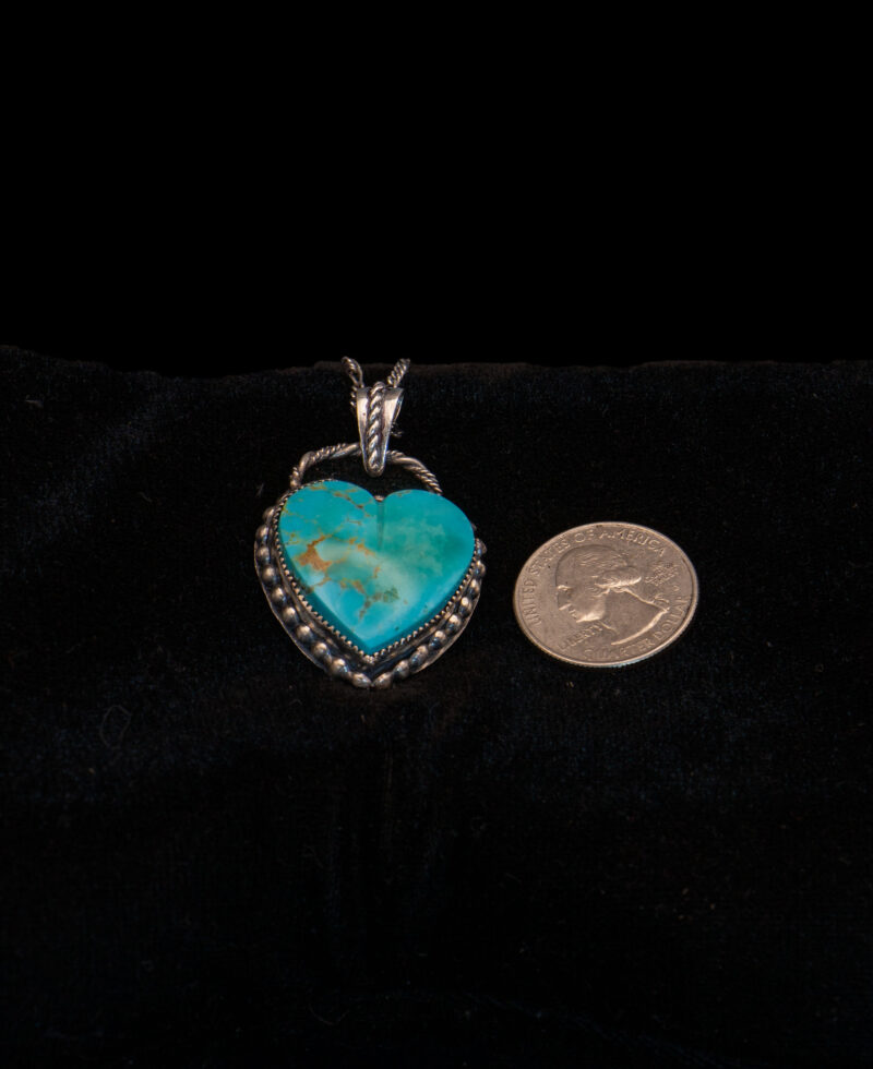 J124 Large Kingman Turquoise Heart - Image 6