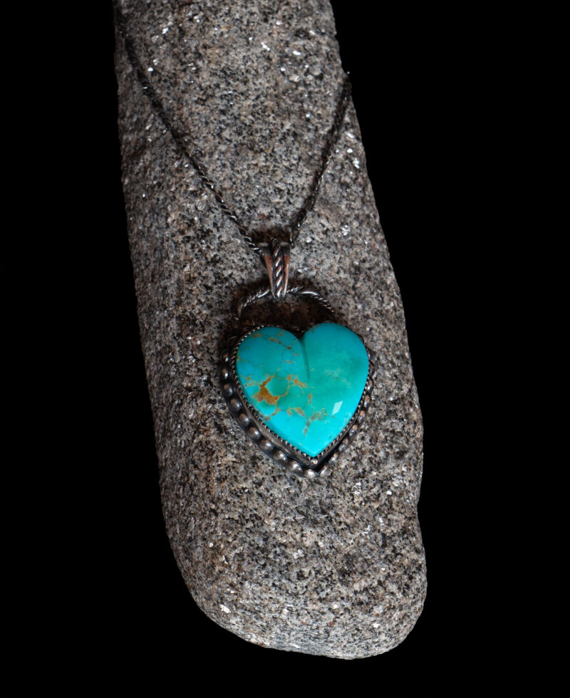 J124 Large Kingman Turquoise Heart - Image 8