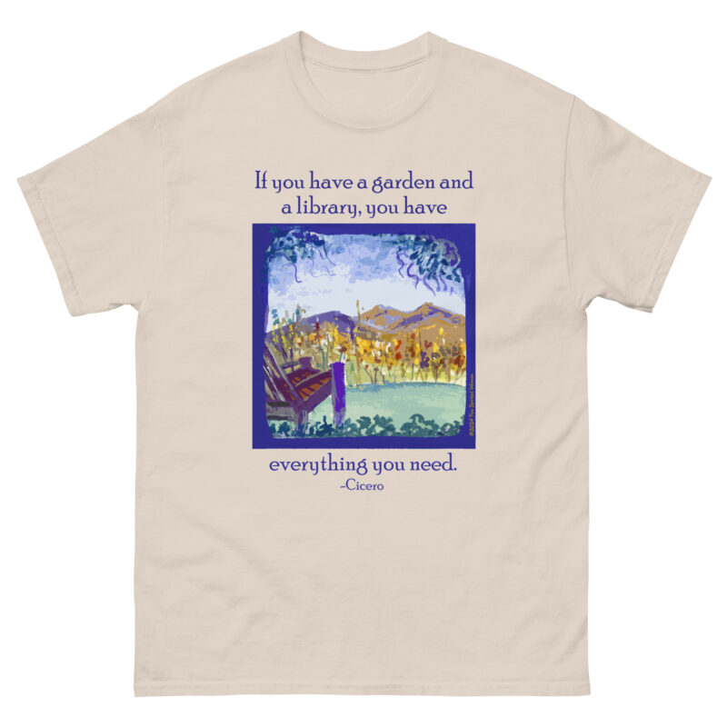 A GARDEN AND A LIBRARY - Men's Classic Tee - Image 11