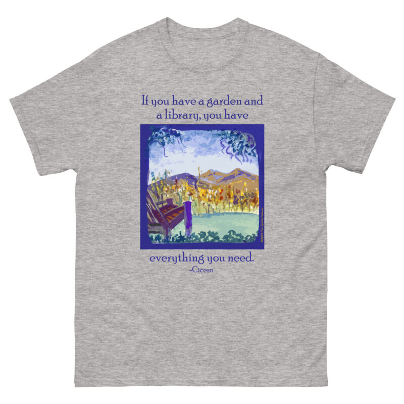 A GARDEN AND A LIBRARY - Men's Classic Tee - Image 8