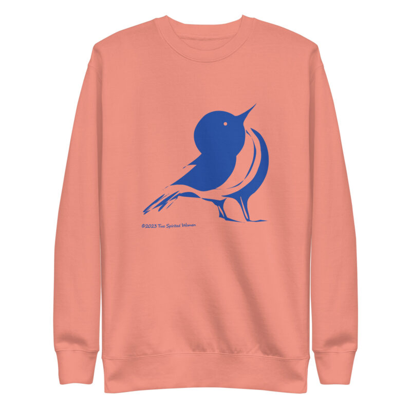 BLUE/WHITE SONGBIRD - Unisex Premium Sweatshirt - Image 7