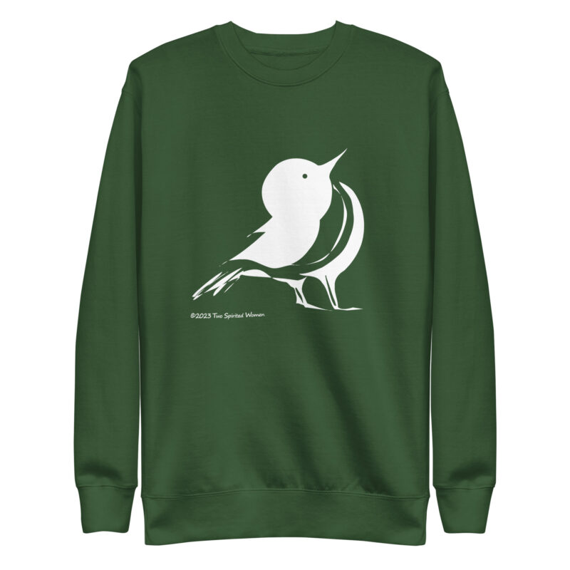 BLUE/WHITE SONGBIRD - Unisex Premium Sweatshirt - Image 5