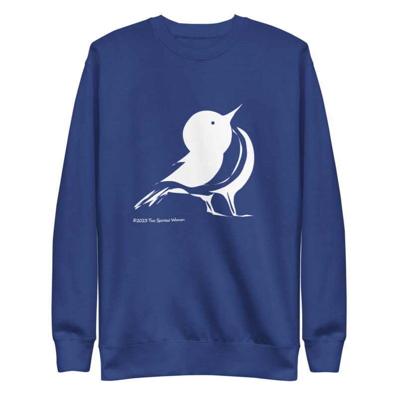 BLUE/WHITE SONGBIRD - Unisex Premium Sweatshirt
