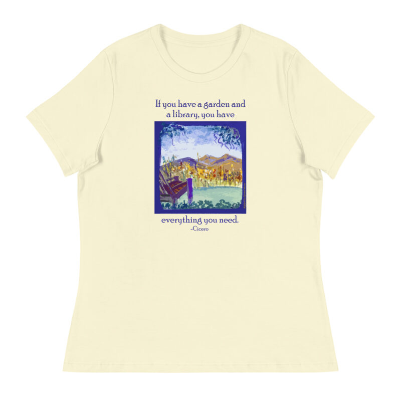 A GARDEN AND A LIBRARY - Women's Relaxed T-Shirt - Image 13