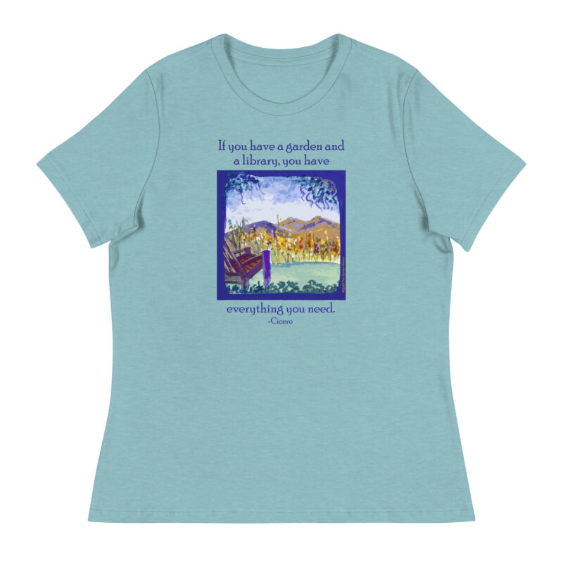 A GARDEN AND A LIBRARY - Women's Relaxed T-Shirt - Image 8