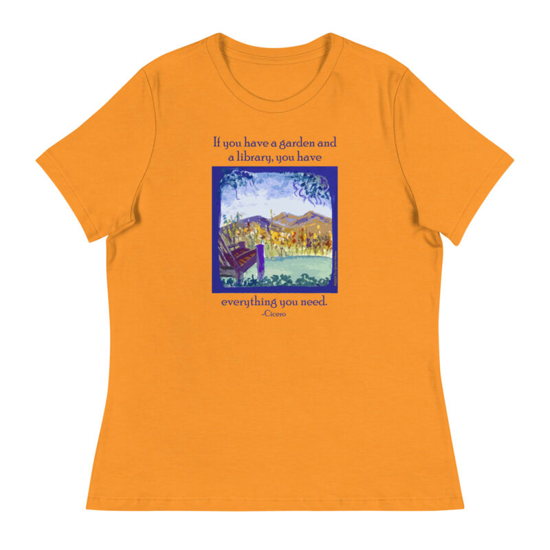 A GARDEN AND A LIBRARY - Women's Relaxed T-Shirt - Image 7