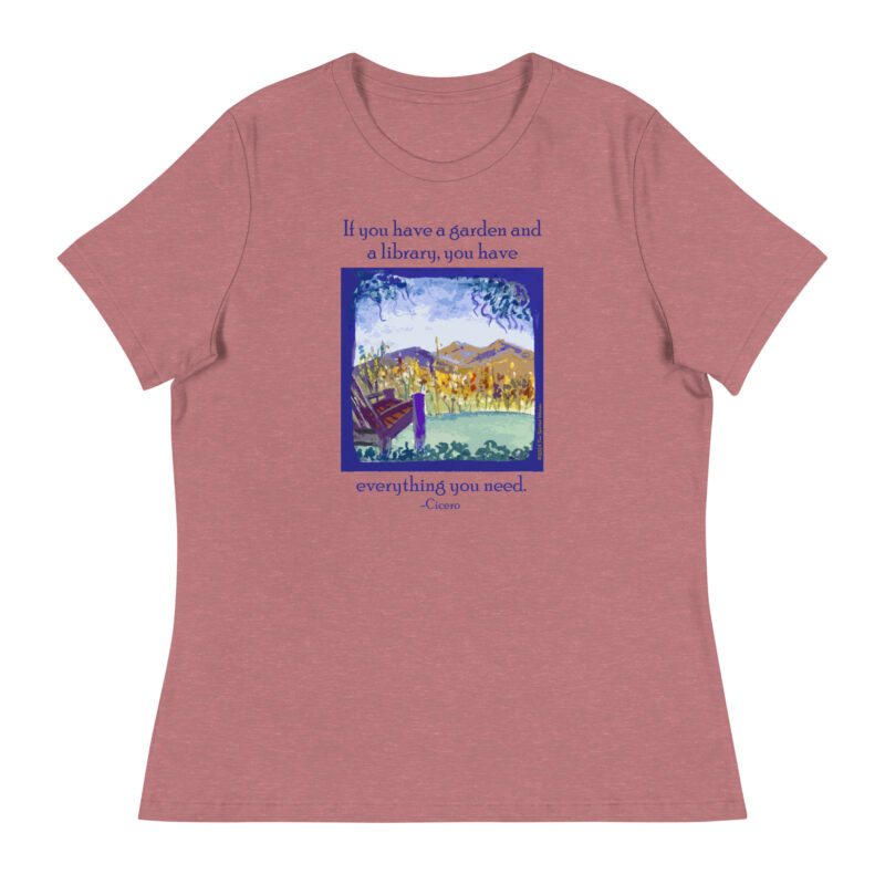 A GARDEN AND A LIBRARY - Women's Relaxed T-Shirt - Image 5