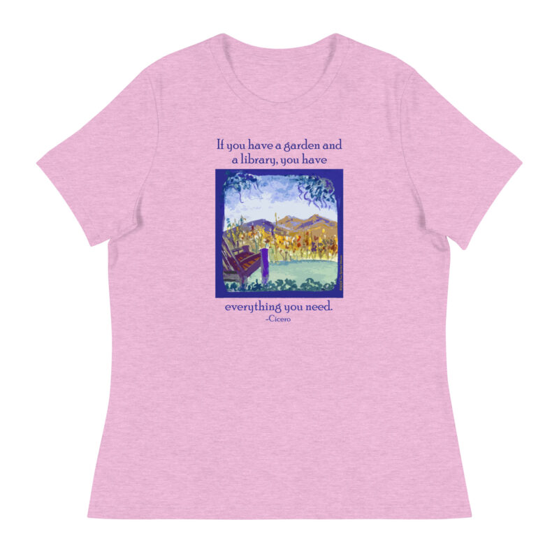 A GARDEN AND A LIBRARY - Women's Relaxed T-Shirt - Image 11