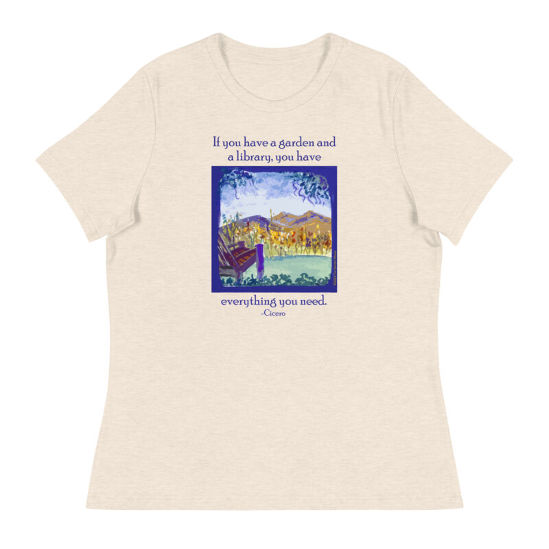 A GARDEN AND A LIBRARY - Women's Relaxed T-Shirt - Image 12
