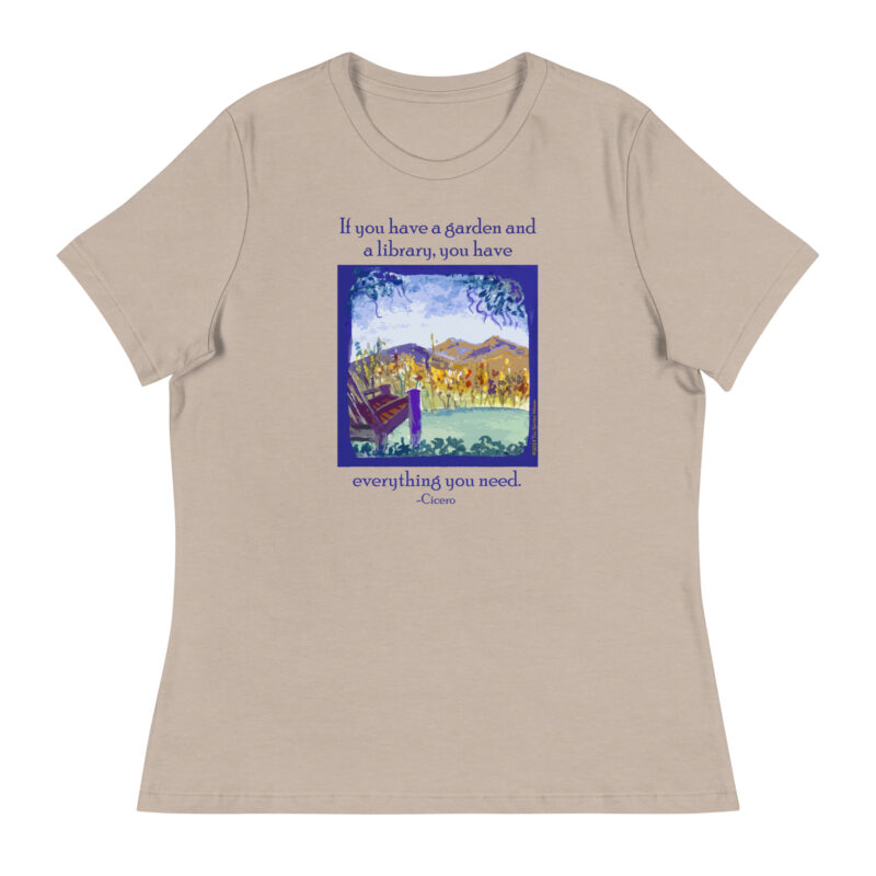 A GARDEN AND A LIBRARY - Women's Relaxed T-Shirt - Image 10