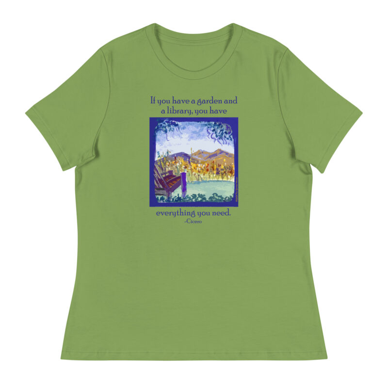 A GARDEN AND A LIBRARY - Women's Relaxed T-Shirt - Image 6