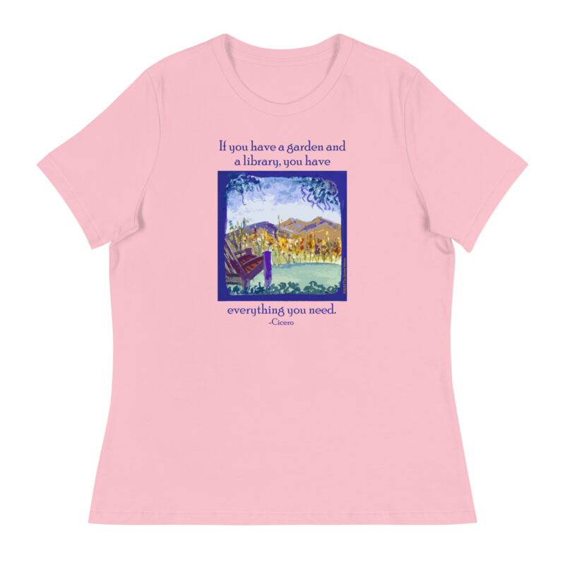 A GARDEN AND A LIBRARY - Women's Relaxed T-Shirt