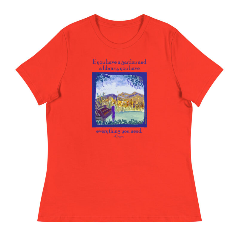 A GARDEN AND A LIBRARY - Women's Relaxed T-Shirt - Image 2