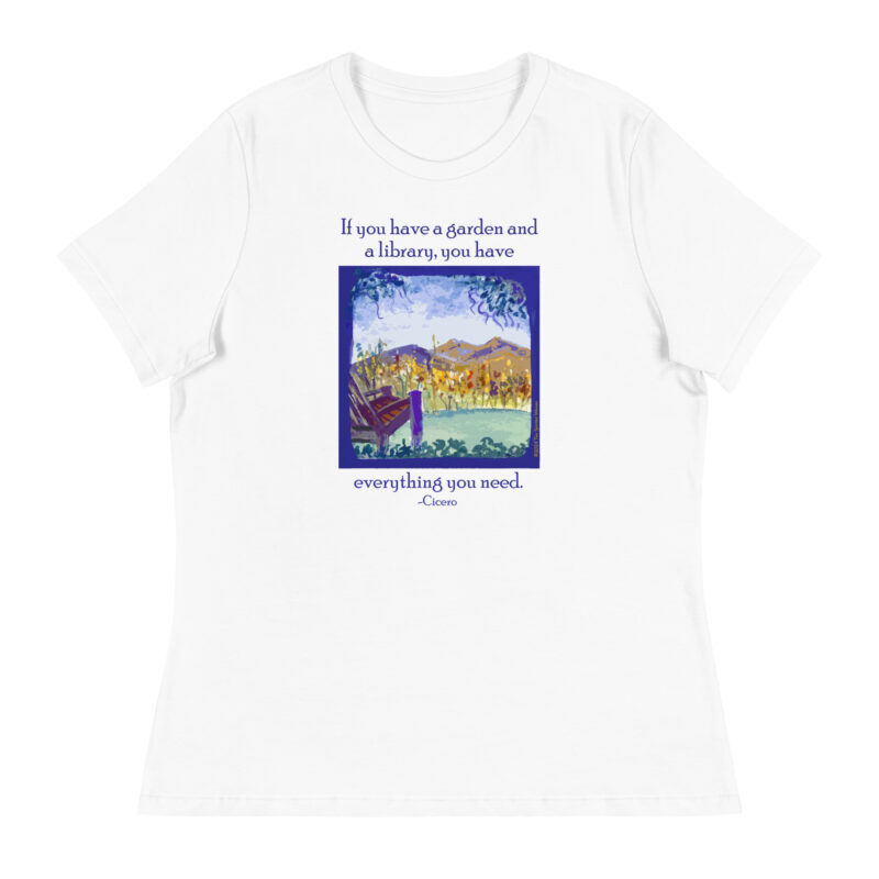 A GARDEN AND A LIBRARY - Women's Relaxed T-Shirt - Image 14