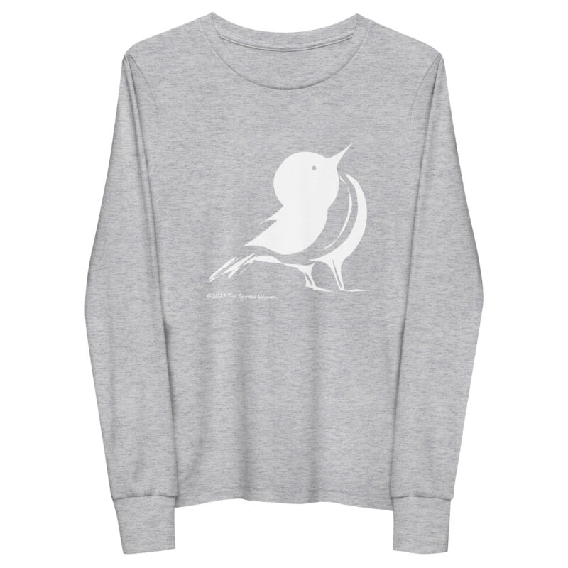 WHITE SONGBIRD - Youth Long Sleeve Tee - Image 4