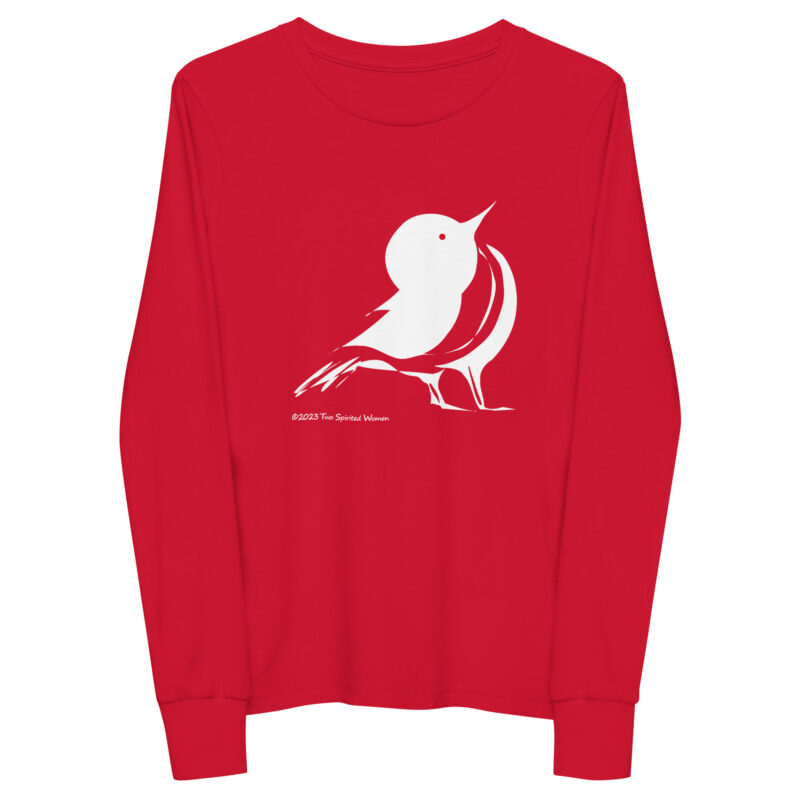 WHITE SONGBIRD - Youth Long Sleeve Tee - Image 3