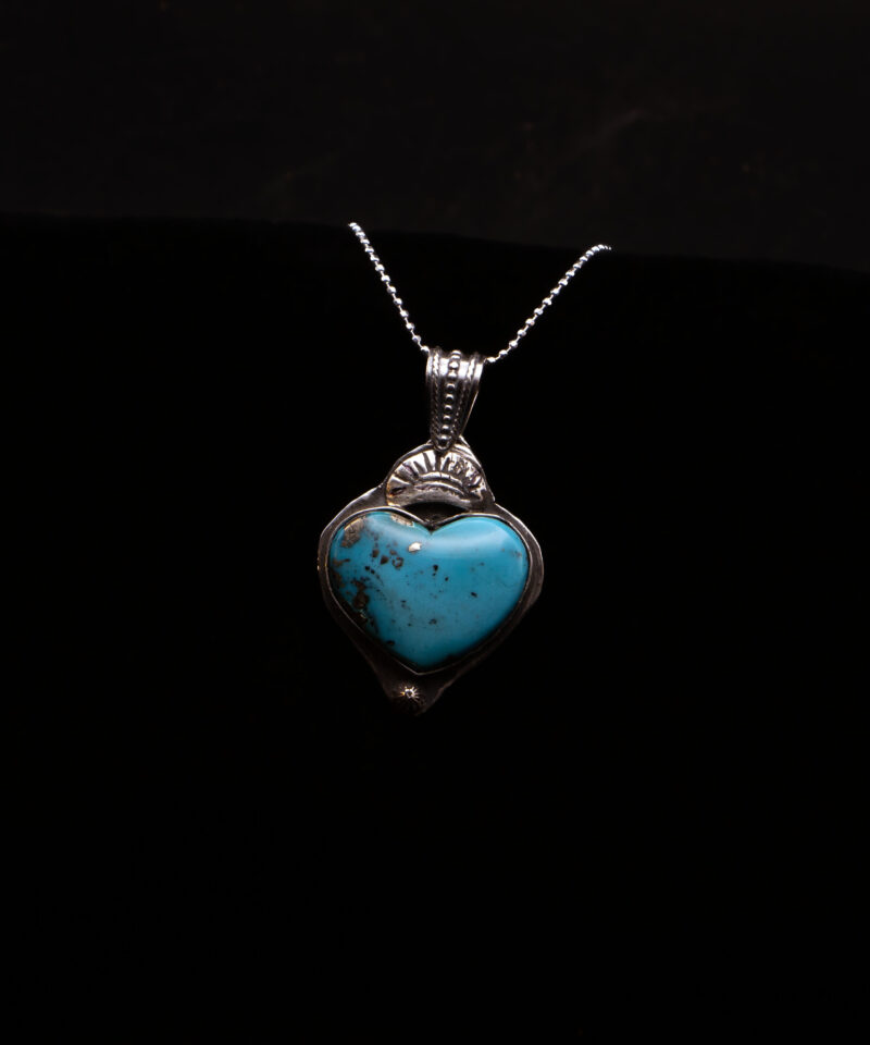 J145 Nacozari Turquoise Heart Pendant - Image 4
