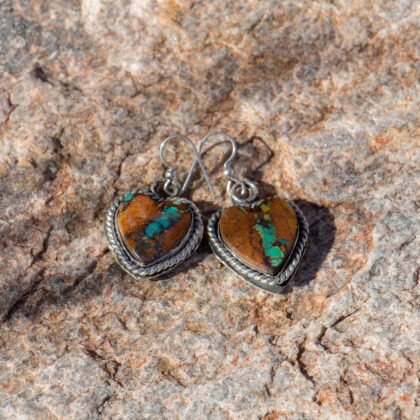 J144 Royston Turquoise Heart Earrings