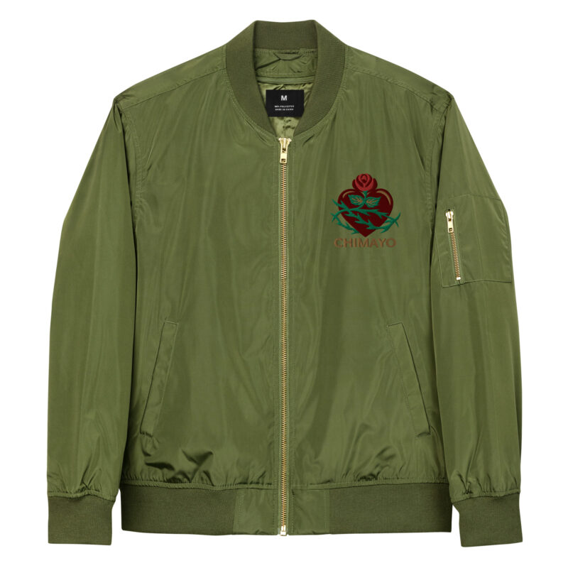 EL SANTUARIO WITH ROSES - Premium Recycled Bomber Jacket (embroidered front & back) - Image 2