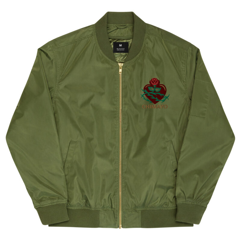 EL SANTUARIO WITH ROSES - Premium Recycled Bomber Jacket (embroidered front & back) - Image 6