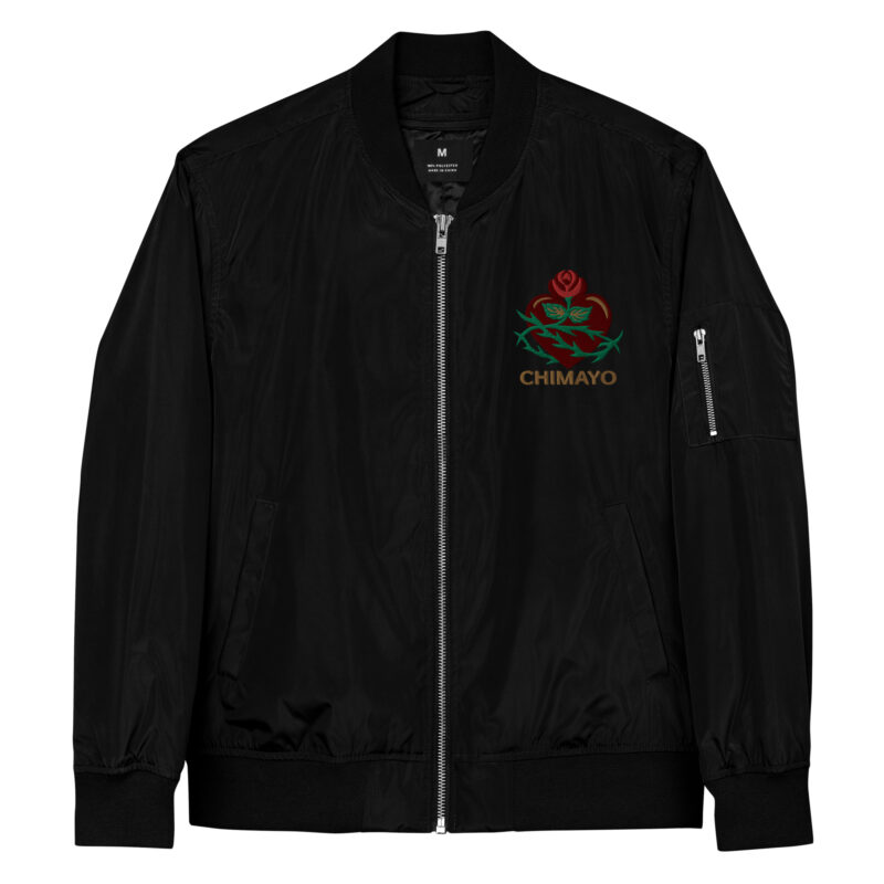 EL SANTUARIO WITH ROSES - Premium Recycled Bomber Jacket (embroidered front & back)
