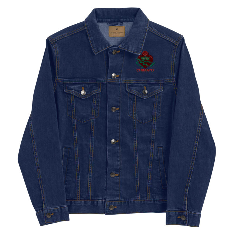 SANTUARIO WITH ROSES - Unisex Denim Jacket (embroidered front & back) - Image 3