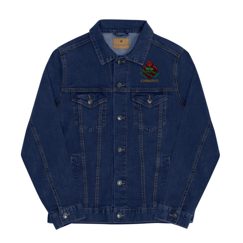 SANTUARIO WITH ROSES - Unisex Denim Jacket (embroidered front & back) - Image 10