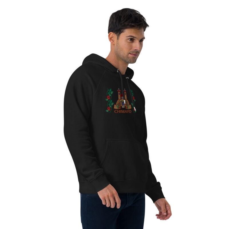 EL SANTUARIO WITH ROSES - Unisex Eco Raglan Hoodie (front embroidery) - Image 11