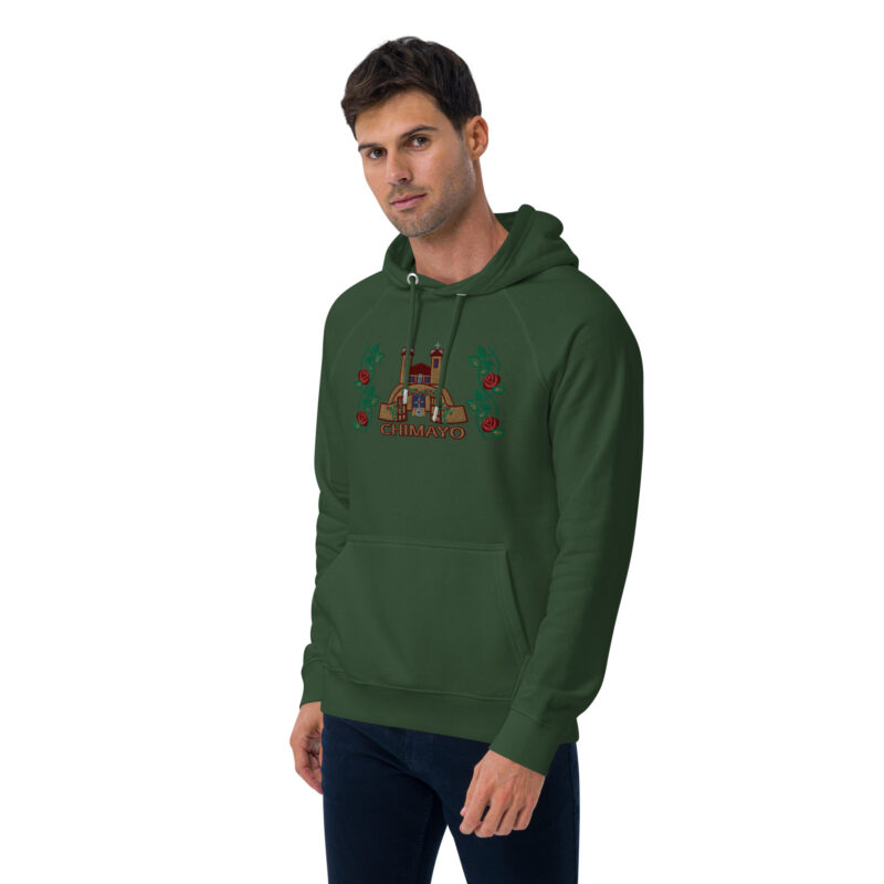EL SANTUARIO WITH ROSES - Unisex Eco Raglan Hoodie (front embroidery) - Image 28