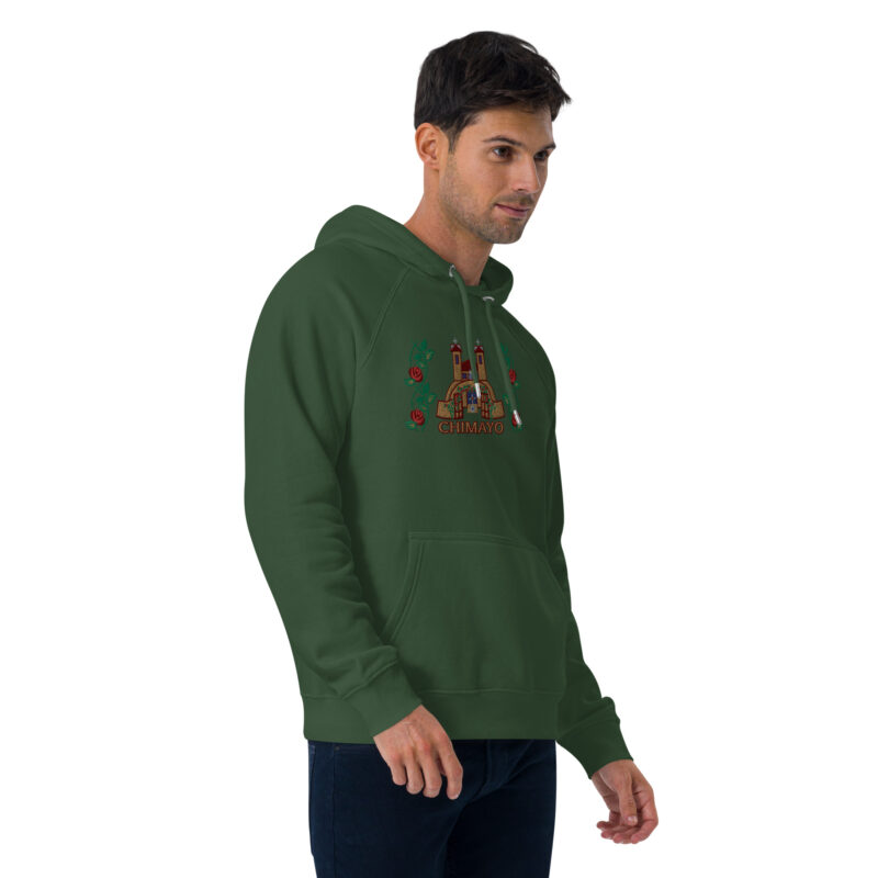 EL SANTUARIO WITH ROSES - Unisex Eco Raglan Hoodie (front embroidery) - Image 29