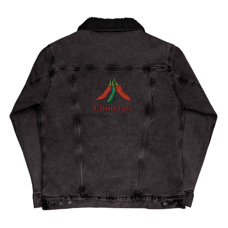 CHIMAYO CHILE - Unisex Denim Sherpa Jacket (embroidered front & back) - Image 7