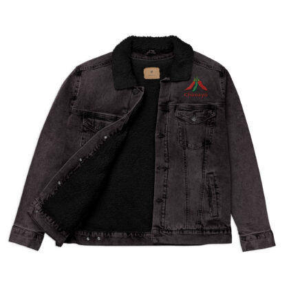 CHIMAYO CHILE - Unisex Denim Sherpa Jacket (embroidered front & back)