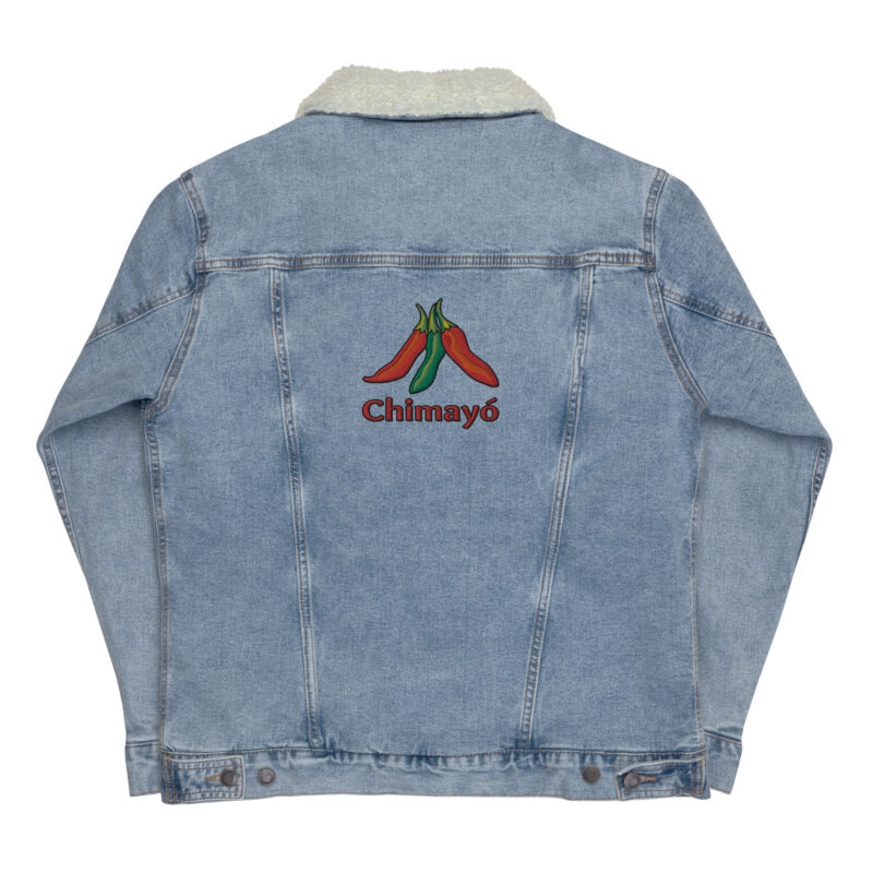 CHIMAYO CHILE - Unisex Denim Sherpa Jacket (embroidered front & back) - Image 4