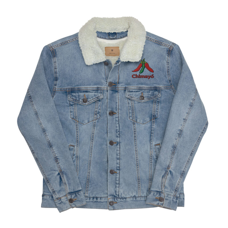 CHIMAYO CHILE - Unisex Denim Sherpa Jacket (embroidered front & back) - Image 8