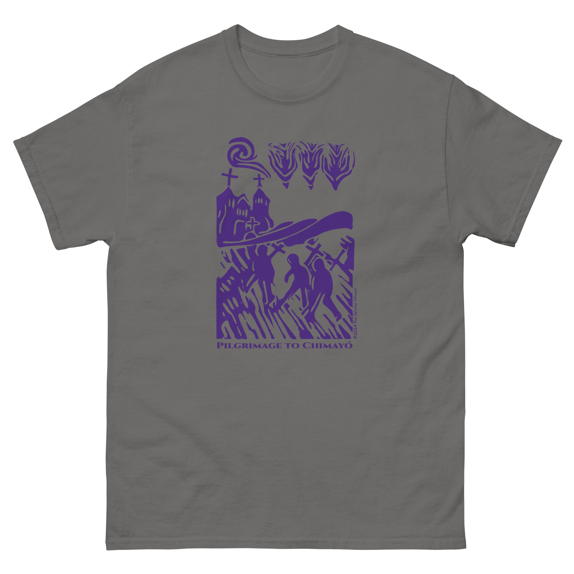 PILGRIMAGE TO CHIMAYO (Blue/Purple) - Men's Classic Tee - Image 3