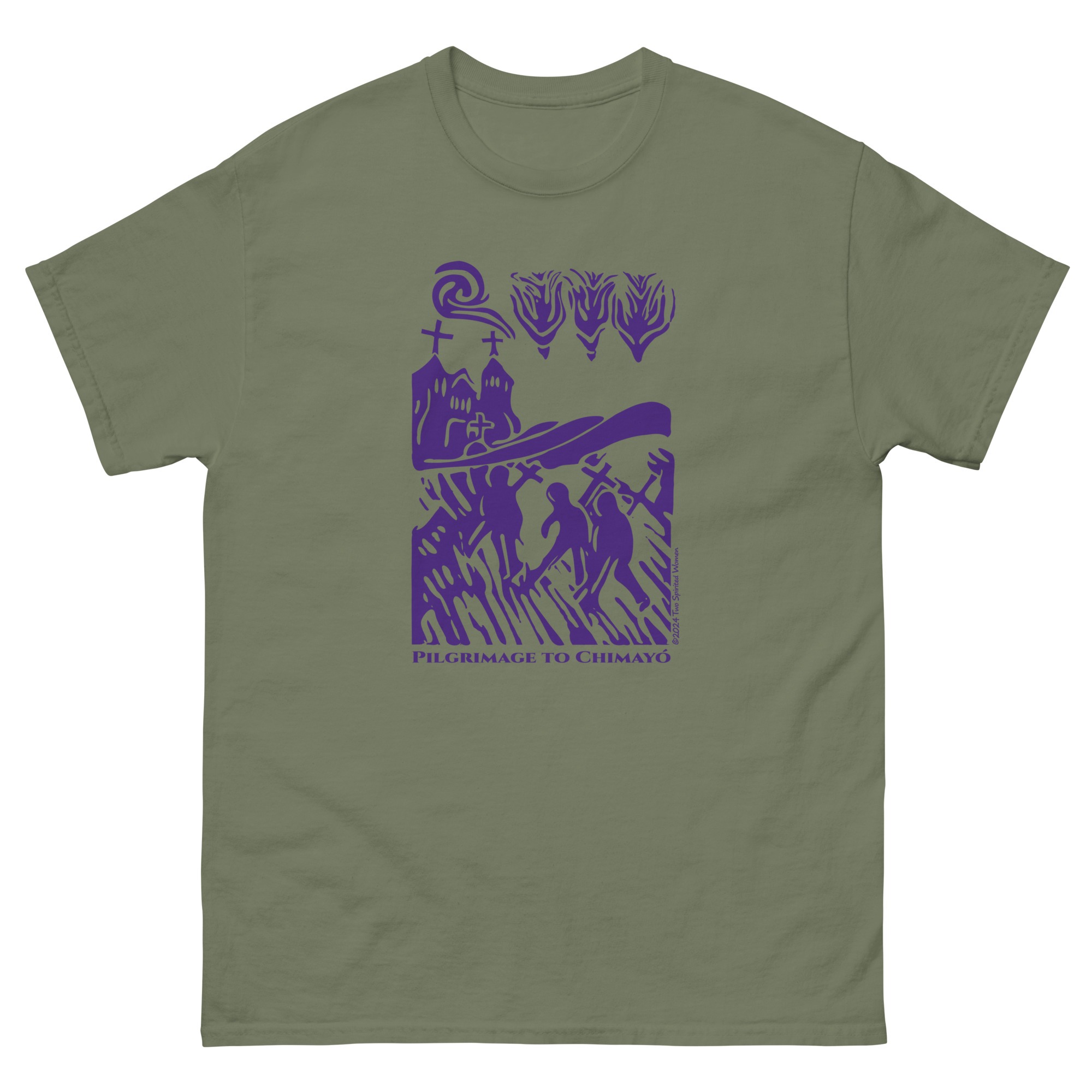 PILGRIMAGE TO CHIMAYO (Blue/Purple) - Men's Classic Tee - Image 4