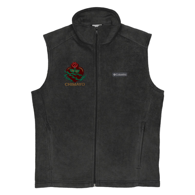 EL SANTUARIO WITH ROSES - Men’s Columbia Fleece Vest (embroidered front & back) - Image 2