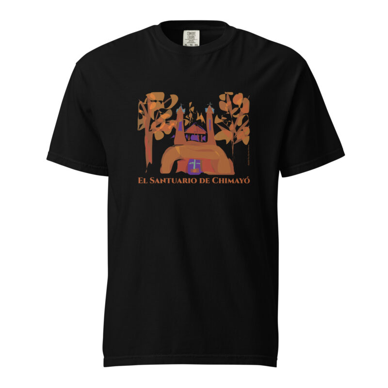 SANTUARIO DE CHIMAYO IN FALL - Unisex Soft Heavyweight Tee - Image 3