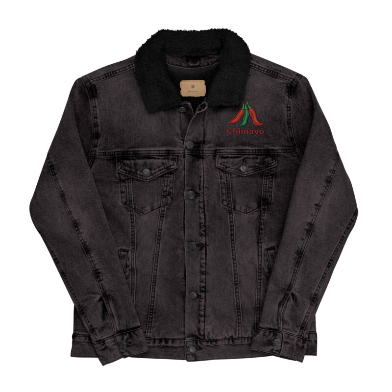 CHIMAYO CHILE - Unisex Denim Sherpa Jacket (embroidered front & back) - Image 18
