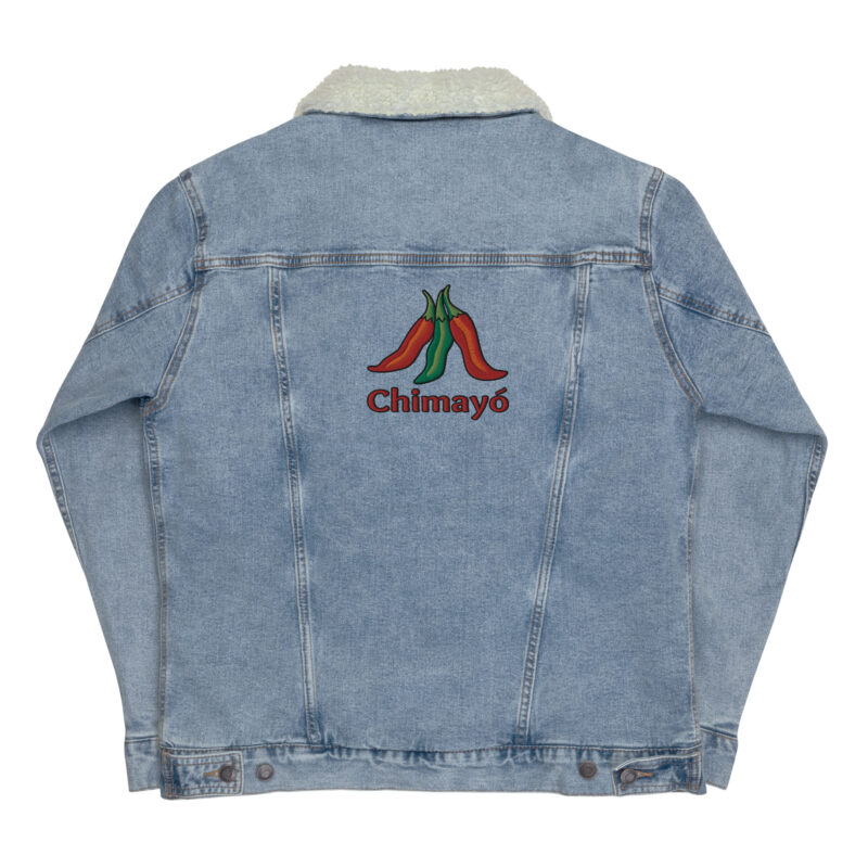CHIMAYO CHILE - Unisex Denim Sherpa Jacket (embroidered front & back) - Image 24