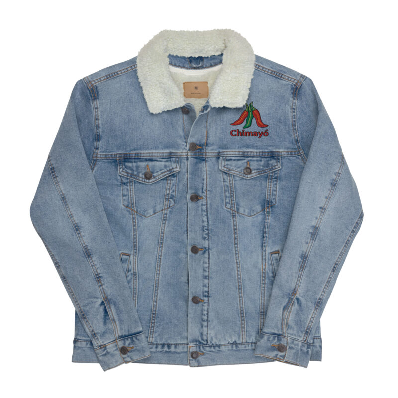 CHIMAYO CHILE - Unisex Denim Sherpa Jacket (embroidered front & back) - Image 21