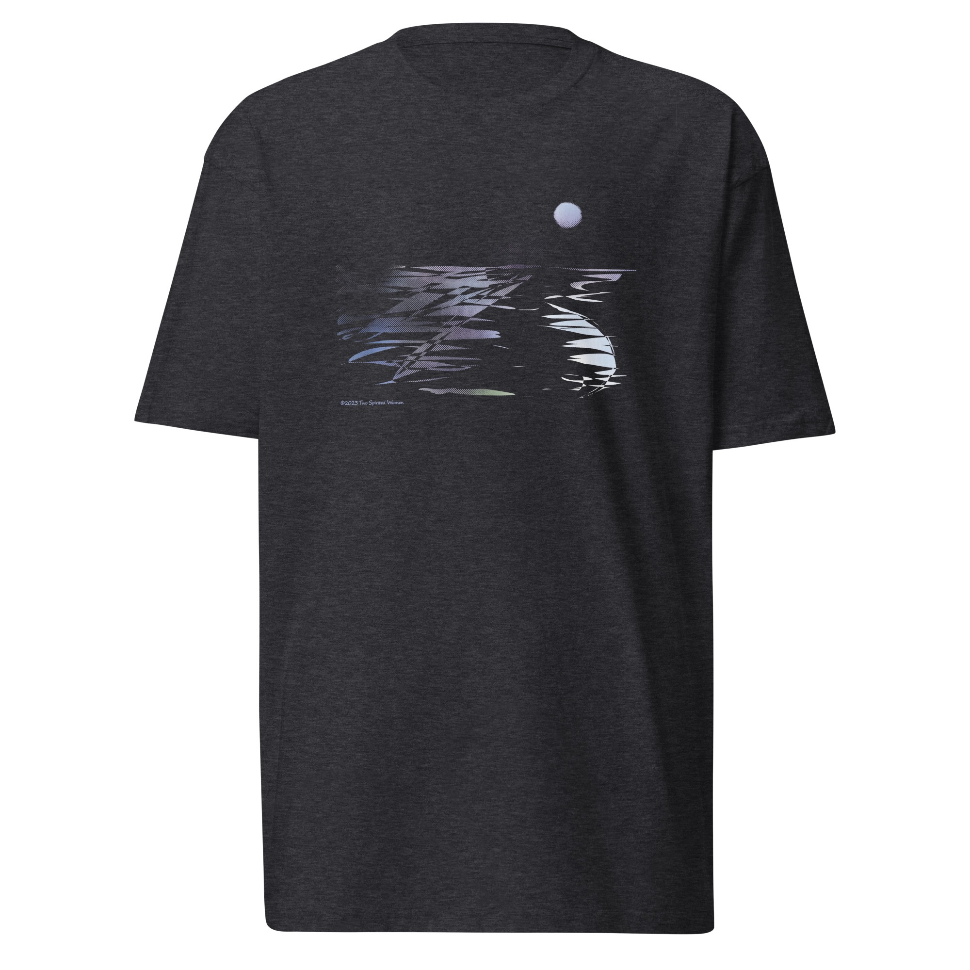MOONLIT BEACH - Men’s Premium Heavyweight Tee - Image 3
