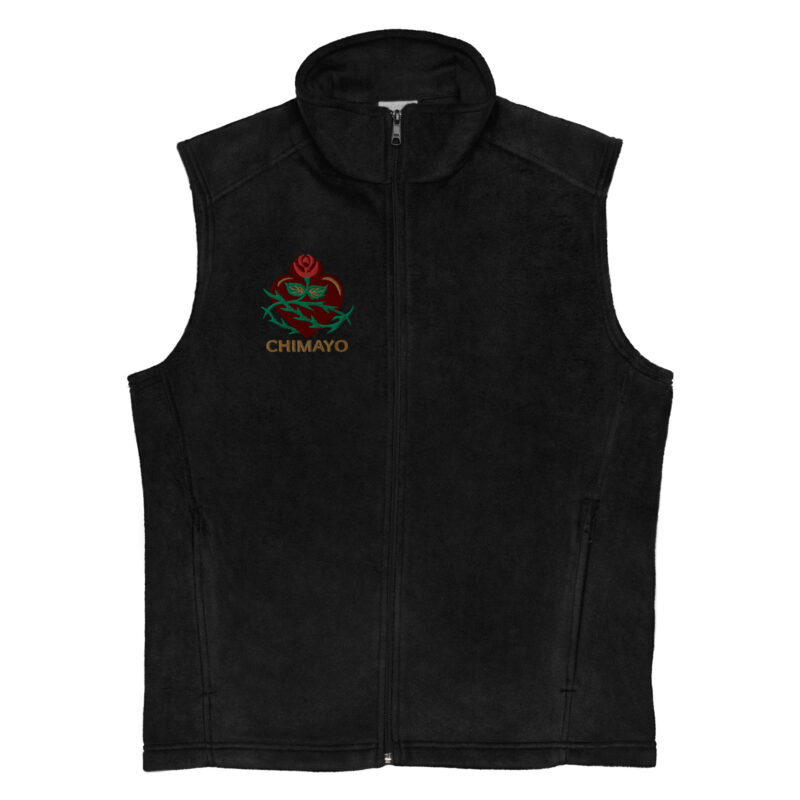 EL SANTUARIO WITH ROSES - Men’s Columbia Fleece Vest (embroidered front & back) - Image 3