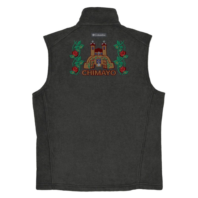 EL SANTUARIO WITH ROSES - Men’s Columbia Fleece Vest (embroidered front & back) - Image 9