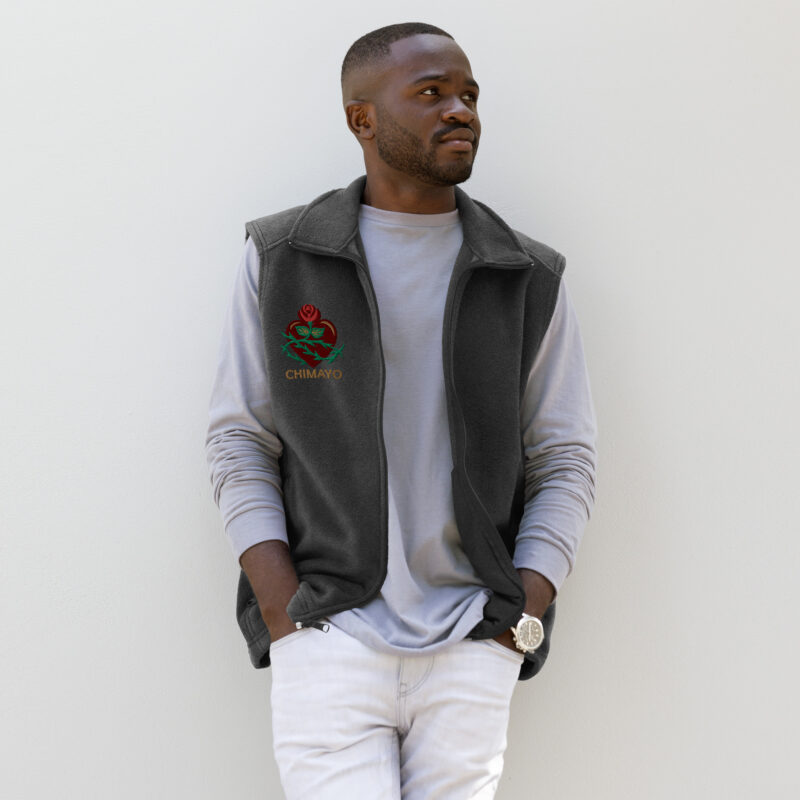 EL SANTUARIO WITH ROSES - Men’s Columbia Fleece Vest (embroidered front & back) - Image 4