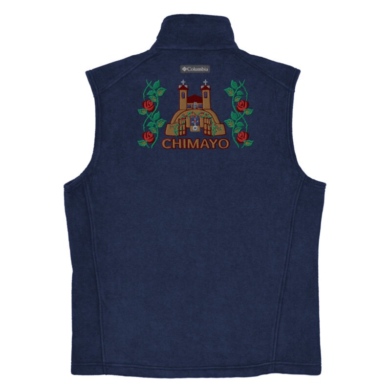 EL SANTUARIO WITH ROSES - Men’s Columbia Fleece Vest (embroidered front & back) - Image 7