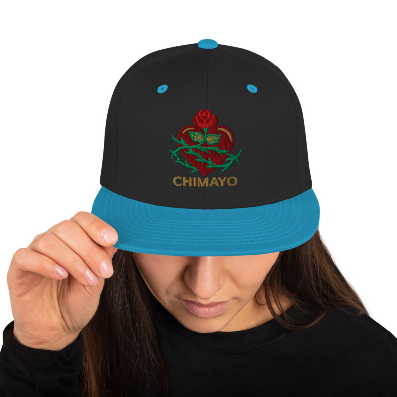 CHIMAYO HEART WITH ROSE - Classic Snapback Hat - Image 4