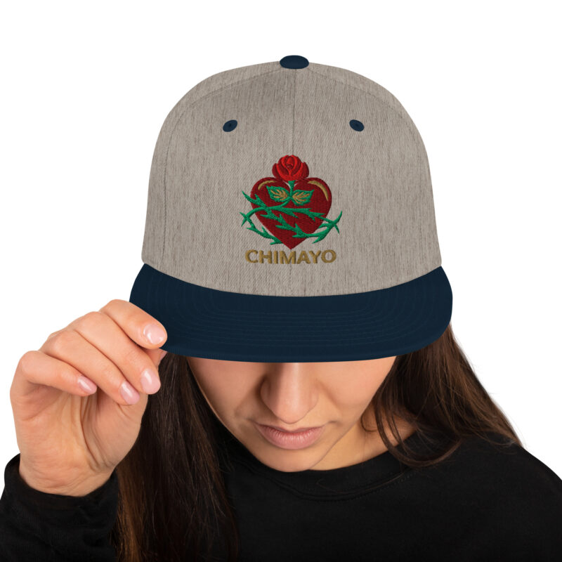 CHIMAYO HEART WITH ROSE - Classic Snapback Hat - Image 14